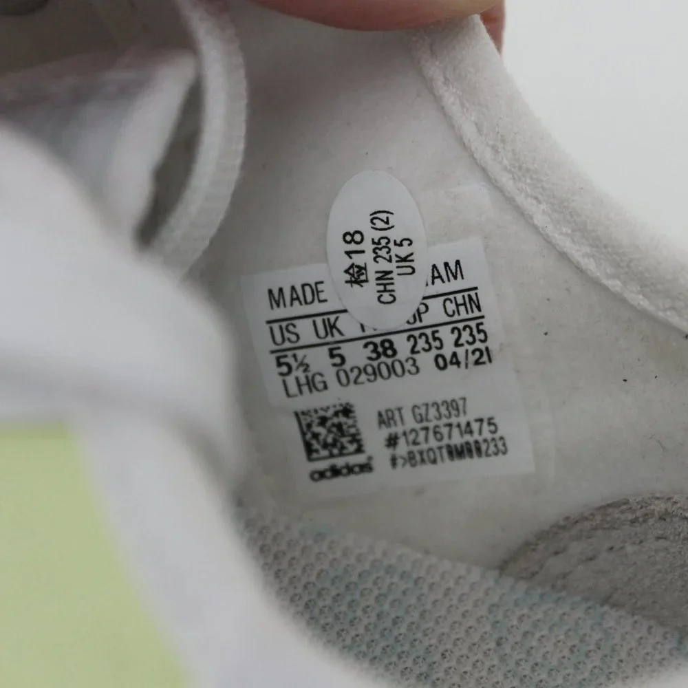 Adidas Originals Three Stripes Unisex Sneakers Men's 5.5 or Wom 7 White Yellow - Picture 7 of 16